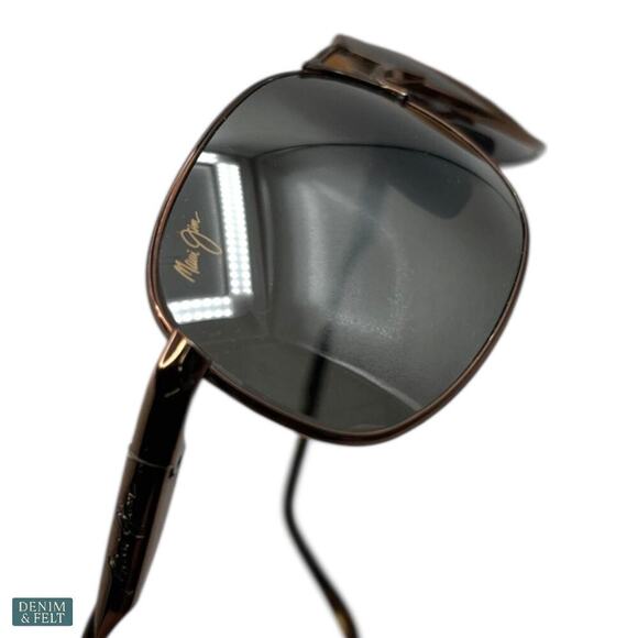 😎 Maui Jim Bayfront Aviator Sunglasses Gloss Brown HCL Bronze Polarized - Picture 12 of 14
